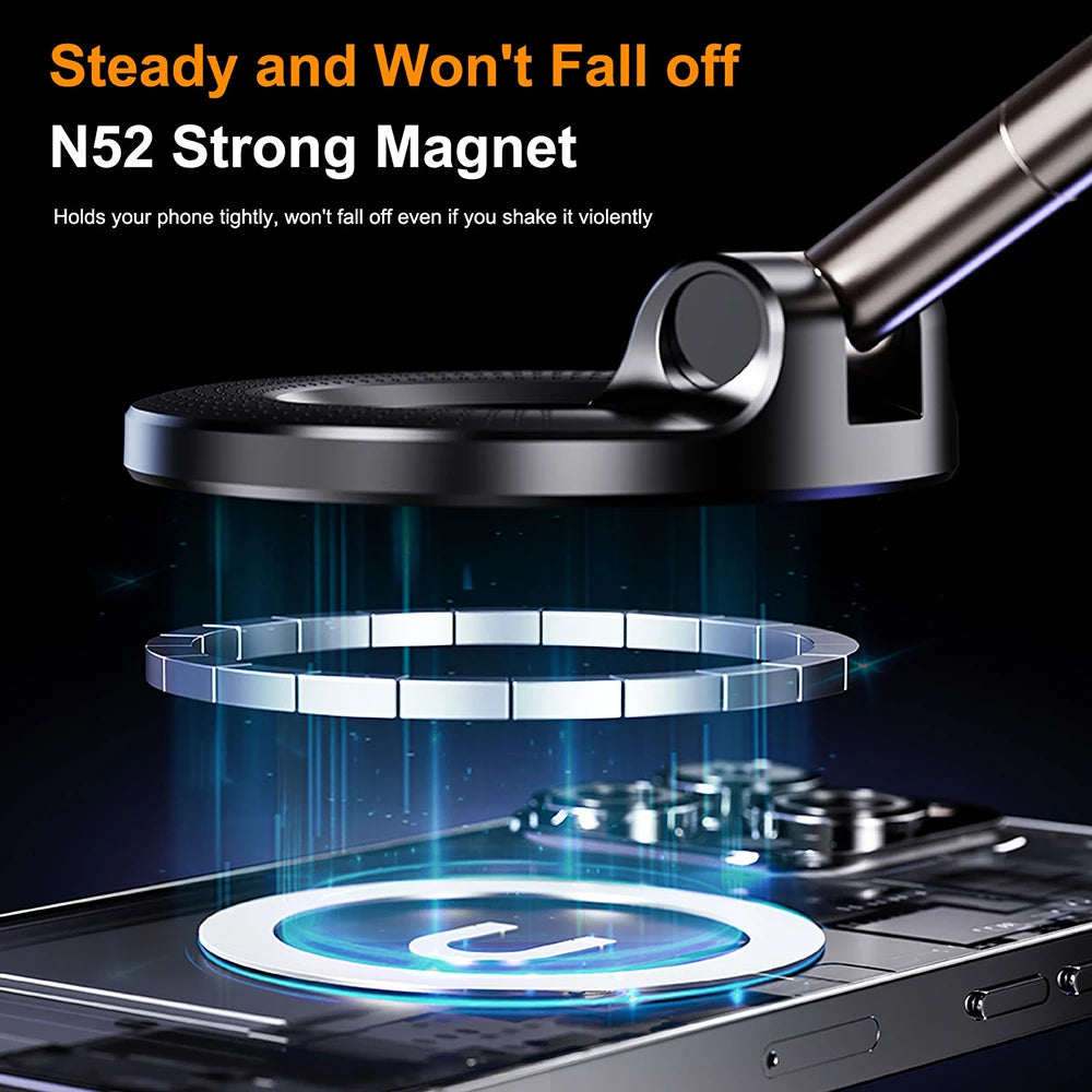Universal Magnetic Car Phone Holder 360° Rotating Vacuum Suction Cup Mount for Dashboard and Windshield