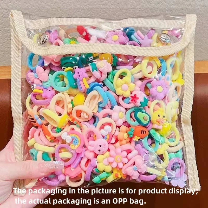 No-Pull Elastic Hair Bands for Baby Girls & Children – Soft Cotton-Polyester Hair Ties