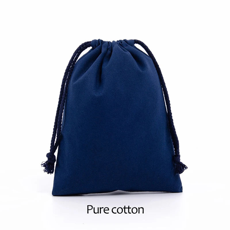Cotton Drawstring Canvas Bags - White Reusable Gift & Storage Pouches for Candy, Jewelry, Travel and Home Organization