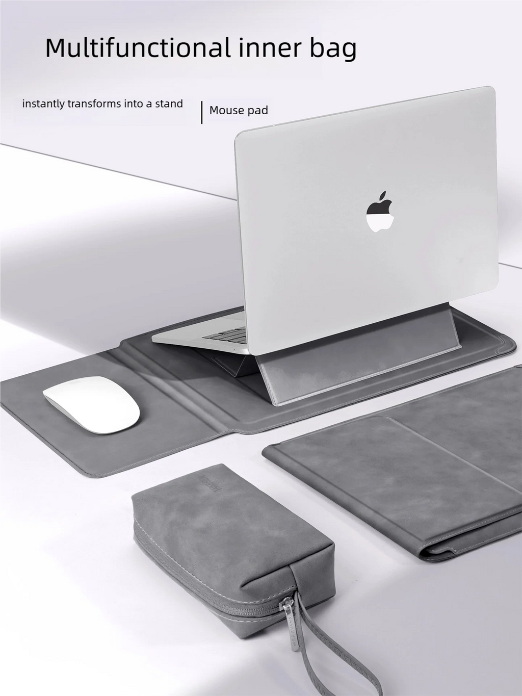 Laptop Sleeve with Stand 13–16 Inch (13.6/14/15/15.6) PU Notebook Case – Slim Protective Sleeve for Laptops, Unisex
