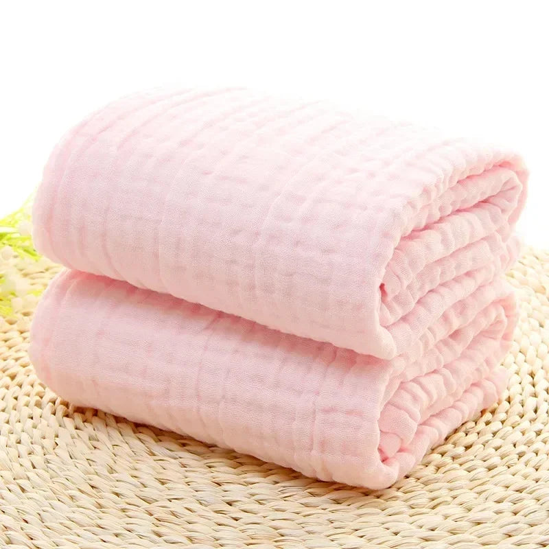 6-Layer Cotton Muslin Baby Swaddle Blanket 105 x 105 cm (41.3 x 41.3 in) - Gauze Bath Towel & Newborn Receiving Blanket