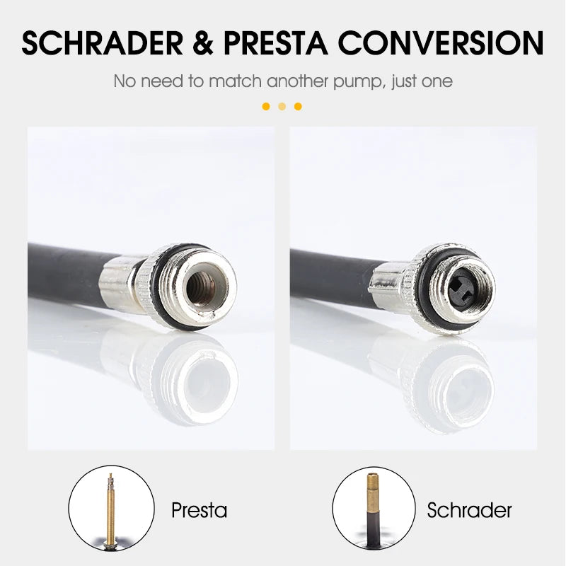 Mini Bike Pump 100 PSI – Portable Aluminum Hand Pump for Presta & Schrader Valves, MTB & Road Tire Inflator