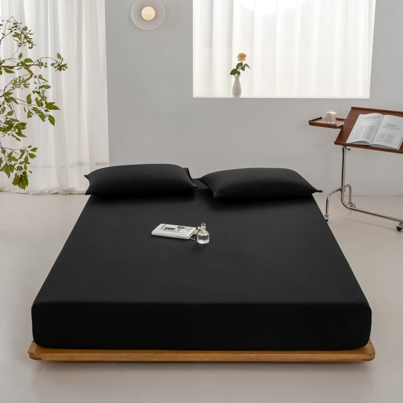 100% Cotton Fitted Sheet – Soft Breathable Deep Pocket Mattress Cover with Elastic Edge (Single, Double, Queen, King)