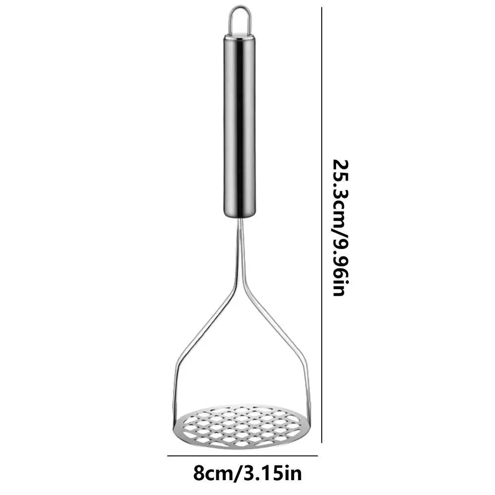 Stainless Steel Potato Masher & Ricer – Manual Garlic and Vegetable Masher, Handheld Kitchen Tool