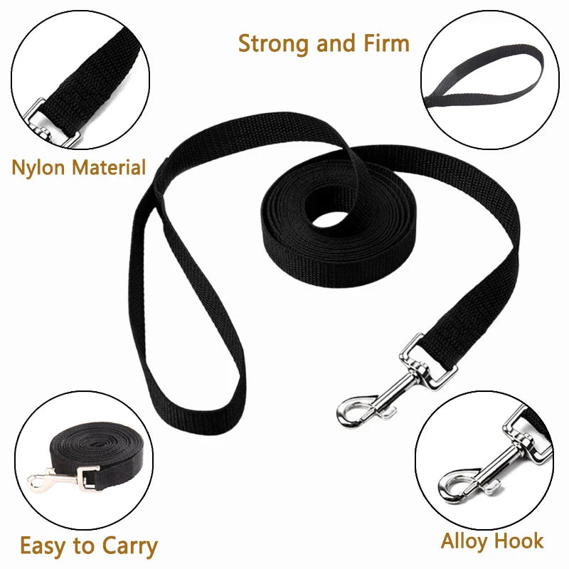 Durable Nylon Dog Leash for Walking & Training — Long Strong Lead for Small to Large Dogs and Cats, Multiple Lengths 1.5–50 m (4.9–164 ft), 2 cm (0.79 in)