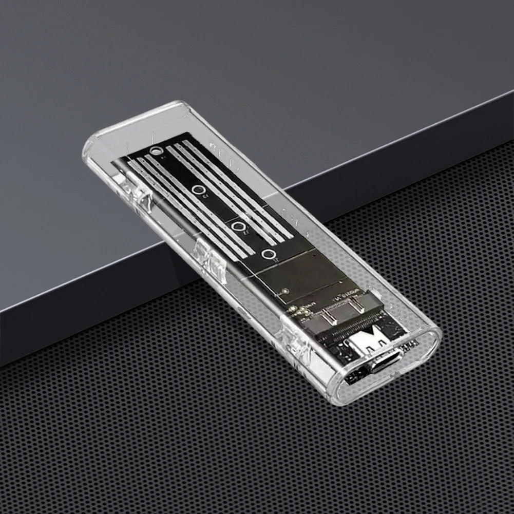 M.2 NGFF SATA USB 3.1 Type-C Transparent External SSD Enclosure for 2230/2242/2260/2280 10Gbps
