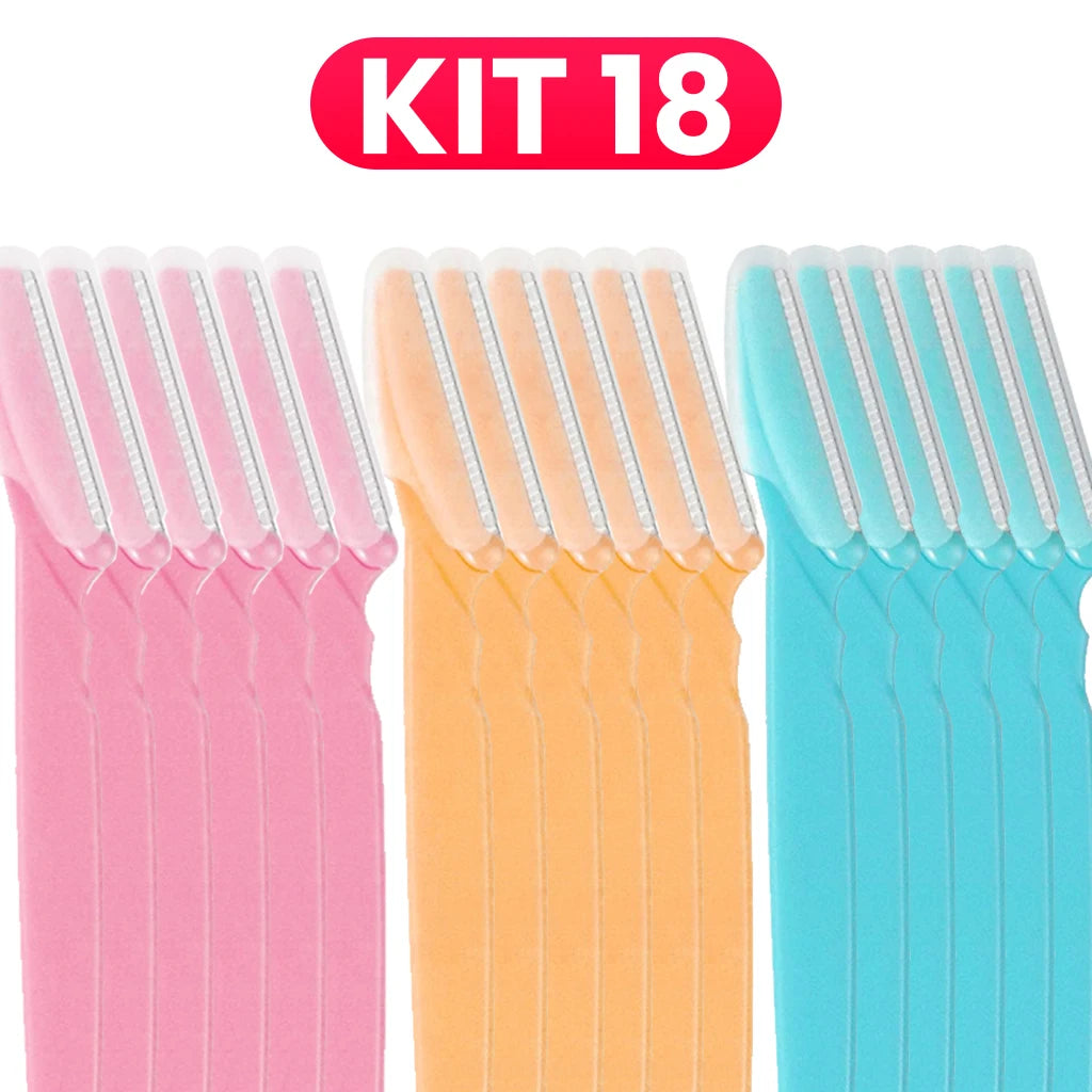 18-Pack Precision Facial & Eyebrow Razors — Dermaplaning Blades for Face, Lip, Armpits & Underarms — Home & Salon Kit