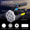 7-LED Rechargeable High-Power Flashlight with COB Side Light – USB Charging, Waterproof for Camping, Fishing & Hiking