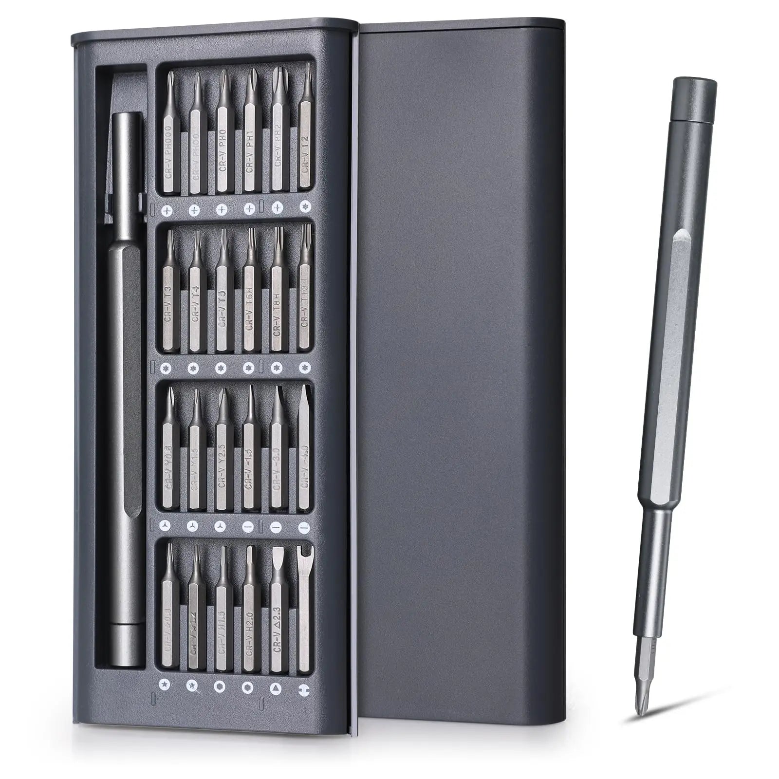 25-in-1 Precision Magnetic Screwdriver Kit - S2 Bits for iPhone, PC, Laptop, Watch, Camera, Glasses