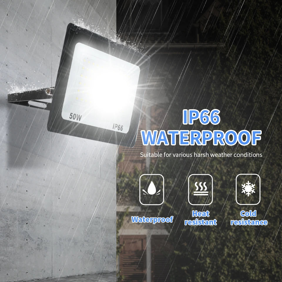 LED Flood Light 10W-150W IP66 Waterproof Outdoor Spotlight - Garden & Wall LED Light (AC 110-240V)