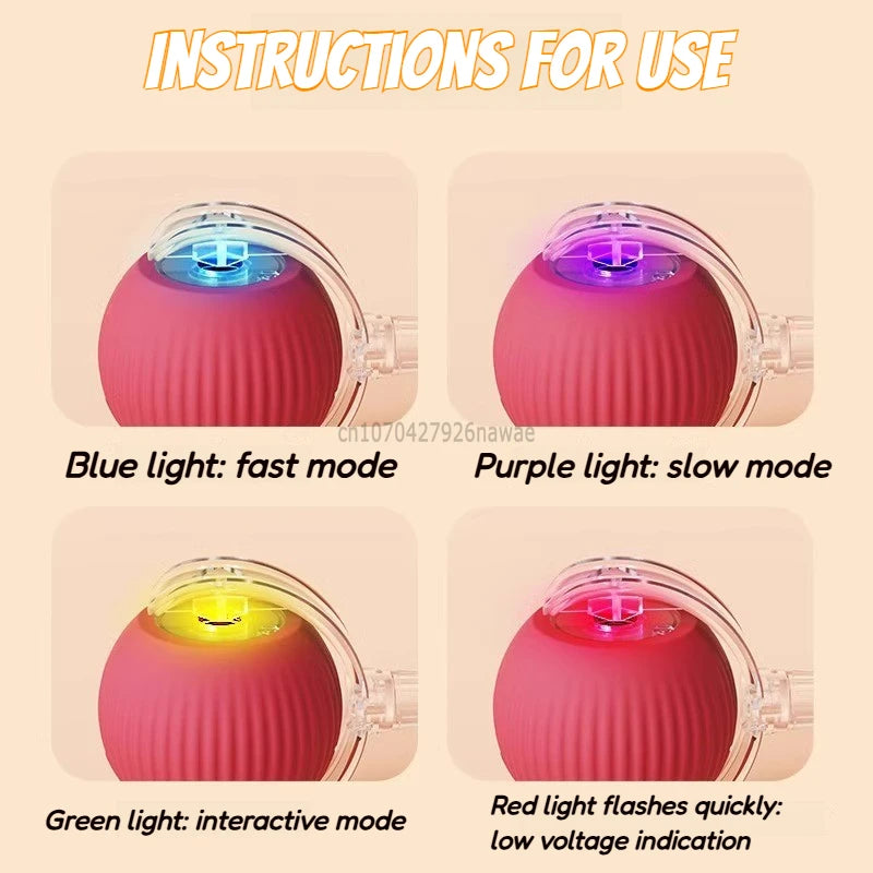 Automatic Rolling Ball Cat Toy – USB-C Rechargeable Interactive Silicone Magic Ball, Prey-Simulating Training Toy for Cats