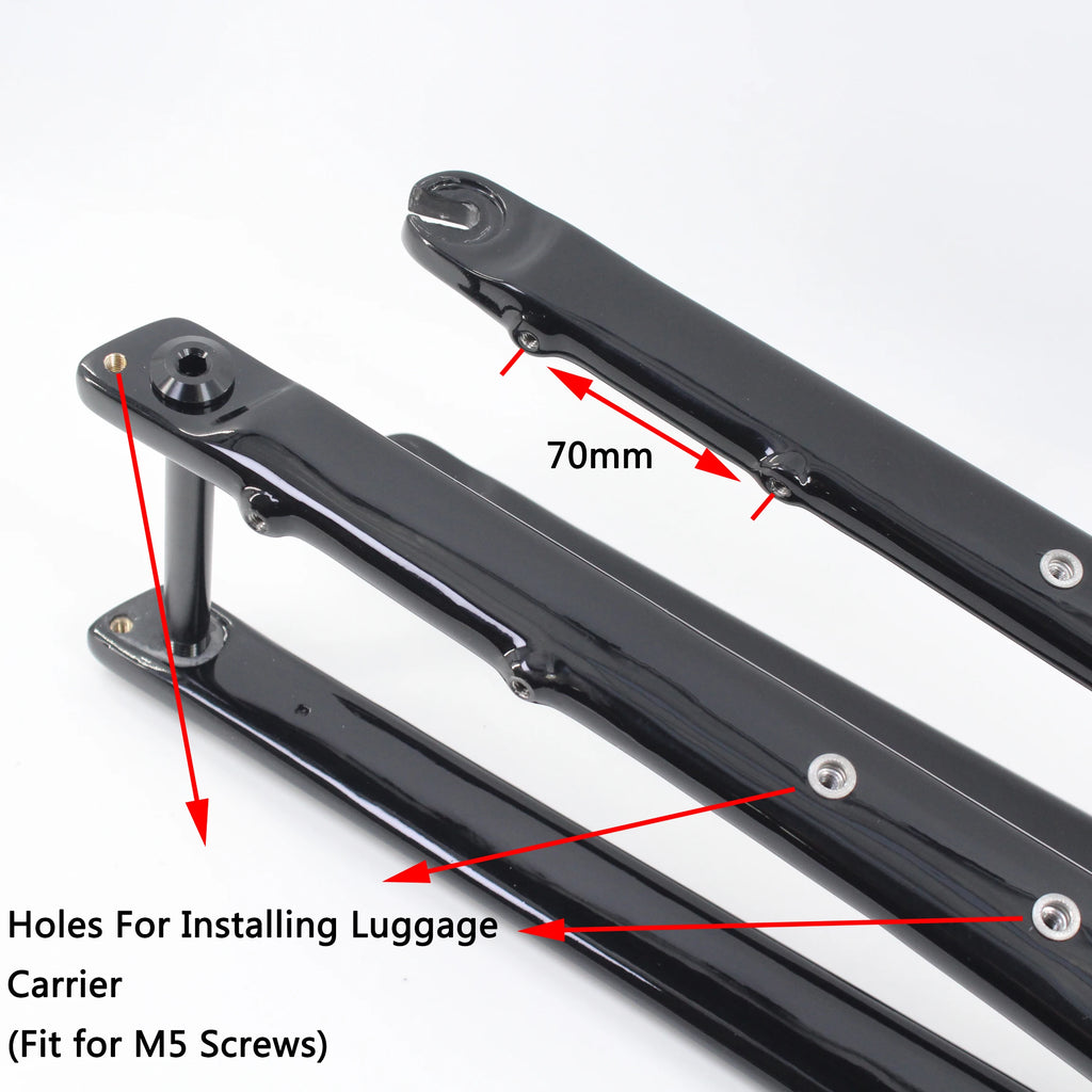 700C Full Carbon Gravel & Cyclocross Road Bike Fork — Flat Mount Disc Brake, Rack/Fender Mount, Tapered or Straight Steerer