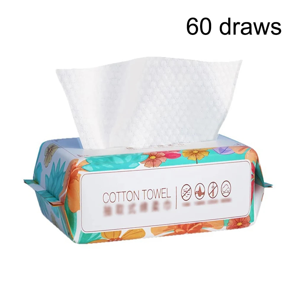 100-Pack Disposable Cotton Face Towels (15 x 20 cm / 5.9 x 7.9 in) Pearl Cotton Travel Makeup Remover & Facial Cleansing Wipes