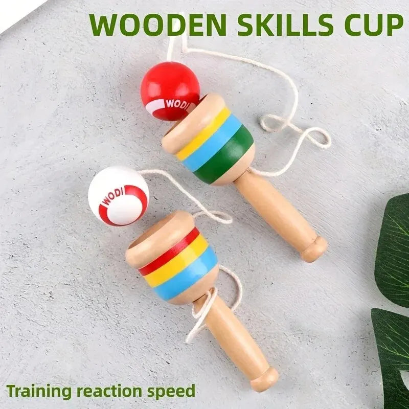 Montessori Wooden Cup-and-Ball Toy – Throw & Catch Skill Game for Kids, Hand-Eye Coordination Educational Toy Ages 3+