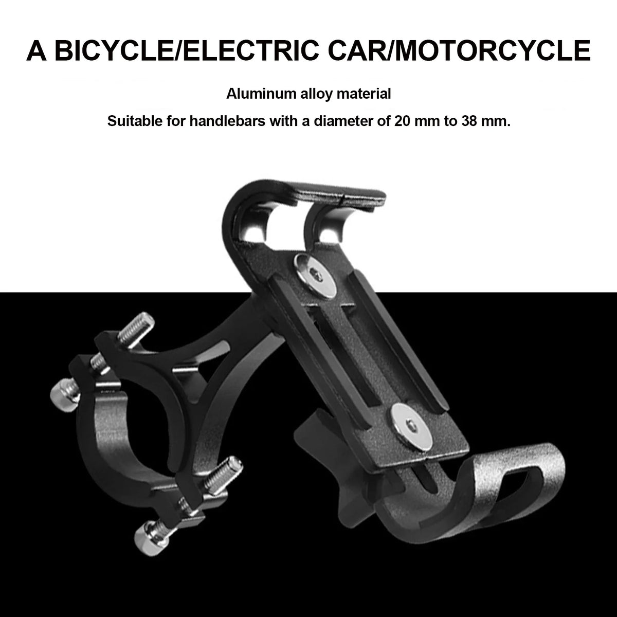 360 Degree Rotating Alloy Bike & Motorcycle Phone Mount Universal Handlebar Holder for Commuters