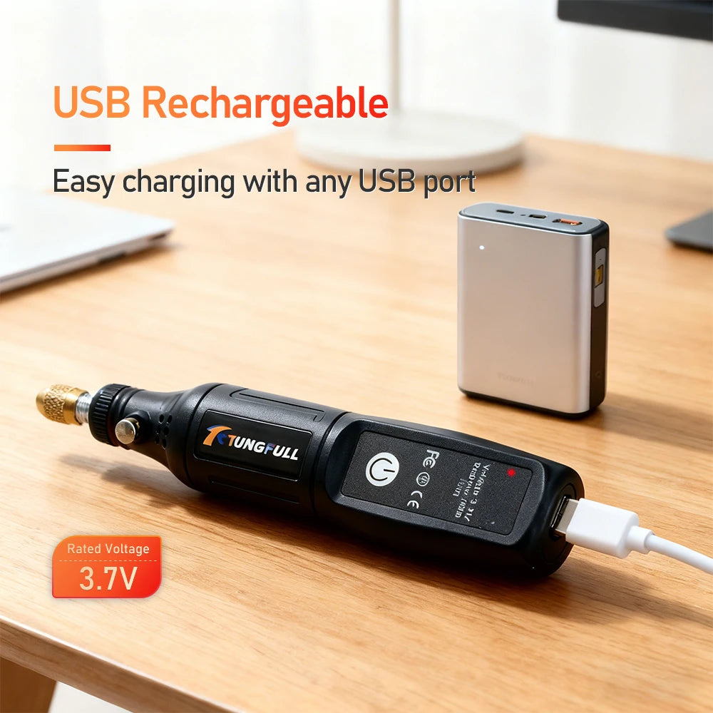 Mini USB Wireless Handheld Rotary Drill - Cordless Engraving Tool for Jewelry, Metal, Glass & Wood