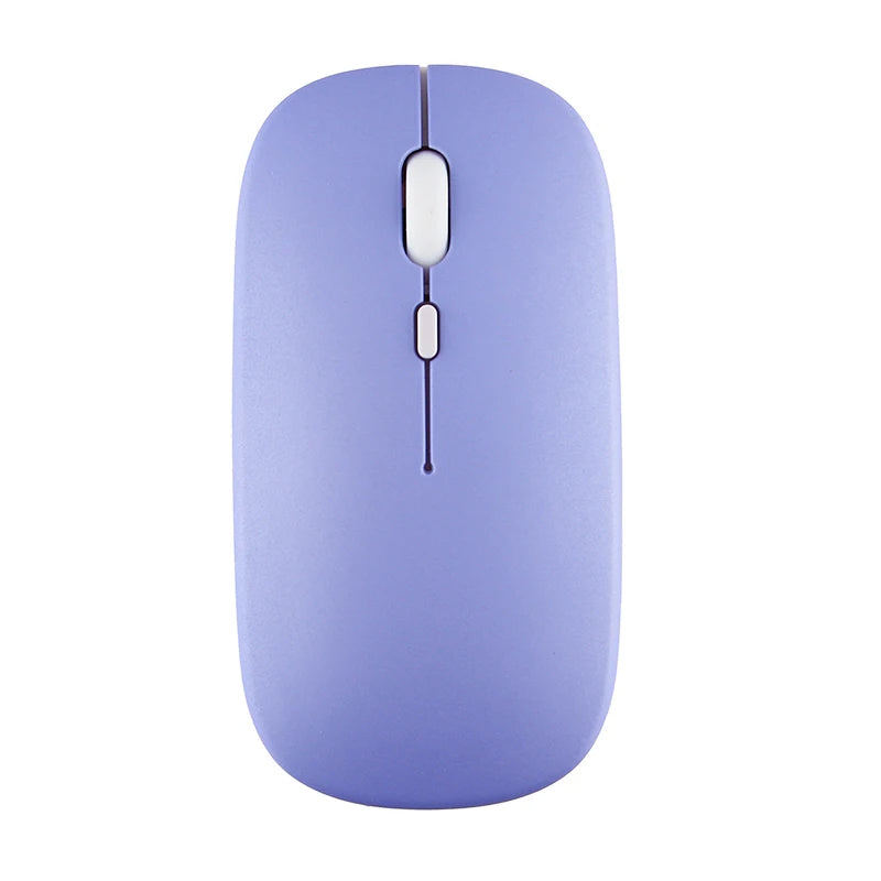 Silent Bluetooth & 2.4GHz Wireless Macaron Optical Mouse - Rechargeable Silent Click Mouse for Laptop & Tablet (iPad, Samsung, Xiaomi, Lenovo)