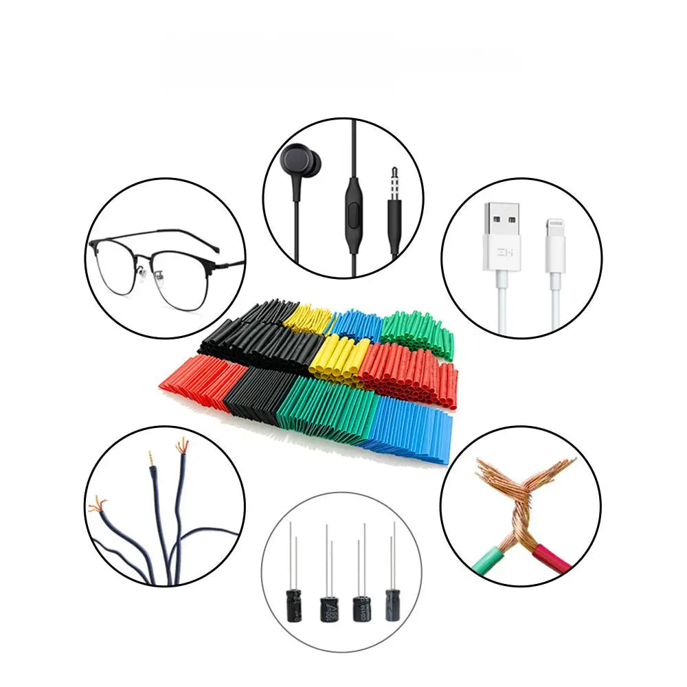 127-Piece 2:1 Heat Shrink Tubing Assortment – Polyolefin Wire Sleeving Kit, Black & Red
