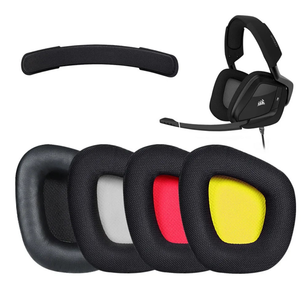 Replacement Memory Foam Mesh Ear Pads Cushion Covers – 1 Set for Wireless RGB Gaming Headsets