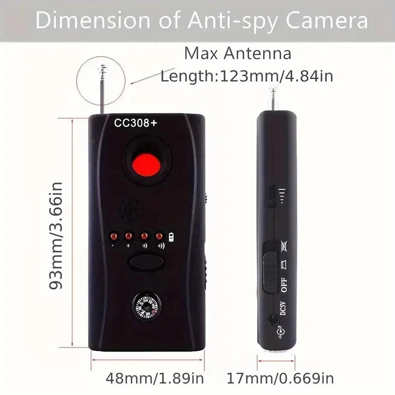 Multi-Function Wireless Camera Lens Signal Detector – Full-Range RF & GSM Hidden Camera Finder