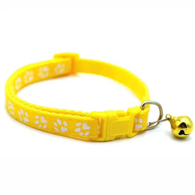 Adjustable Cat Collar with Bell – Colorful Pattern Kitten Necklace & DIY Ring Pet Accessory