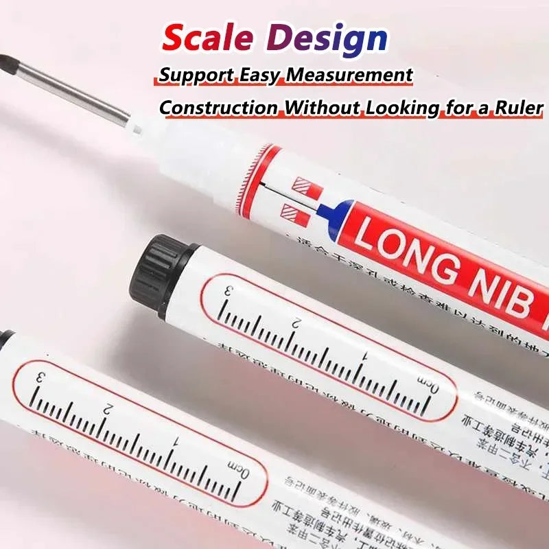 20mm Deep-Reach Long Nib Marker Pen for Wood & Metal — Waterproof Carpenter Marking Pen, 13.7cm (5.4in), Multi-Pack (1–40 pcs)