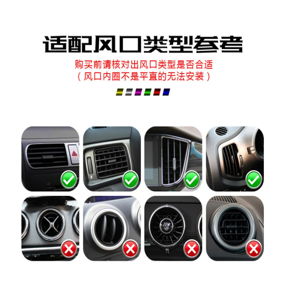 10-Pack Car Air Vent Trim Strips 20cm (7.87 in) PVC Decorative Air Outlet Moulding for Interior Car