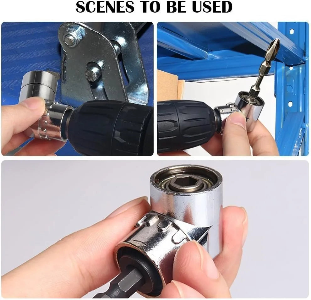 Impact-Grade 105° Angle Socket Adapter Right Angle Drill Driver Extension Screwdriver Bit Holder