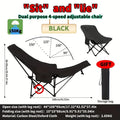 4-Position Folding Camping Chair with Footrest, Portable Adjustable Outdoor Chair for Beach Fishing Picnic Travel