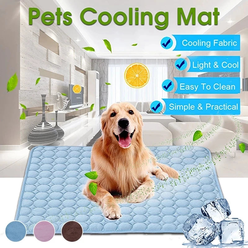 Cooling Pet Mat for Dogs & Cats – Breathable Washable Summer Pad, Multiple Sizes XS–XXL (40x30–150x100 cm | 15.7x11.8–59.1x39.4 in)