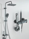 4-Way Piano Shower System with 16 in (400 mm+) Rain Shower & Bidet Faucet Hot/Cold Mixer Bathroom Kit