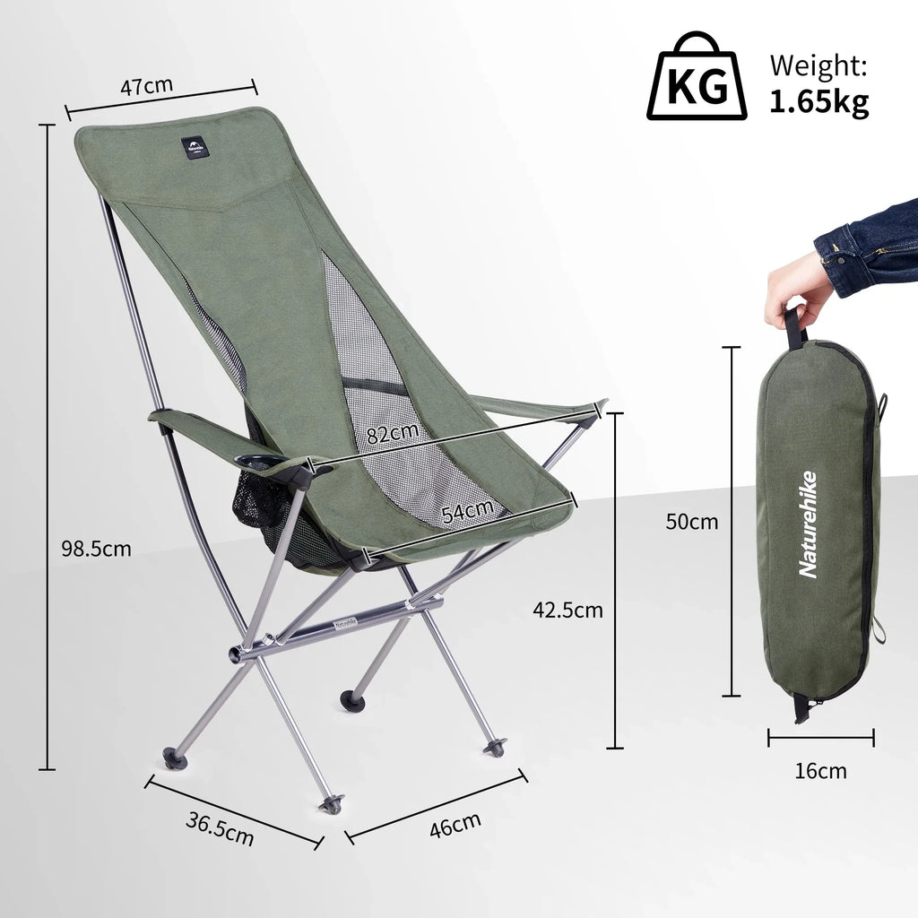 Ultralight Folding Widen Camping Chair - Portable Outdoor Beach, Fishing & Picnic Seat (18.1 x 14.1 x 38.7 in / 46 x 36.5 x 98.5 cm)