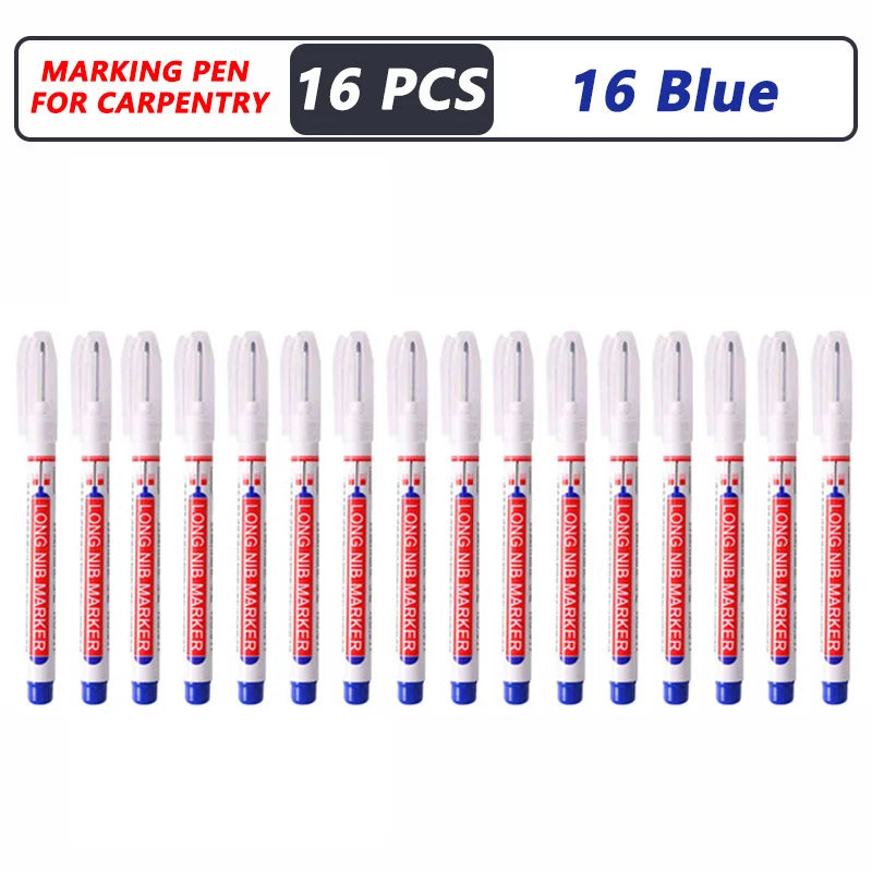 20mm Deep-Reach Long Nib Marker Pen for Wood & Metal — Waterproof Carpenter Marking Pen, 13.7cm (5.4in), Multi-Pack (1–40 pcs)