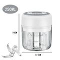 Electric Garlic Chopper & Meat Mincer 100ml/250ml Garlic Press Crusher for Vegetables and Onions