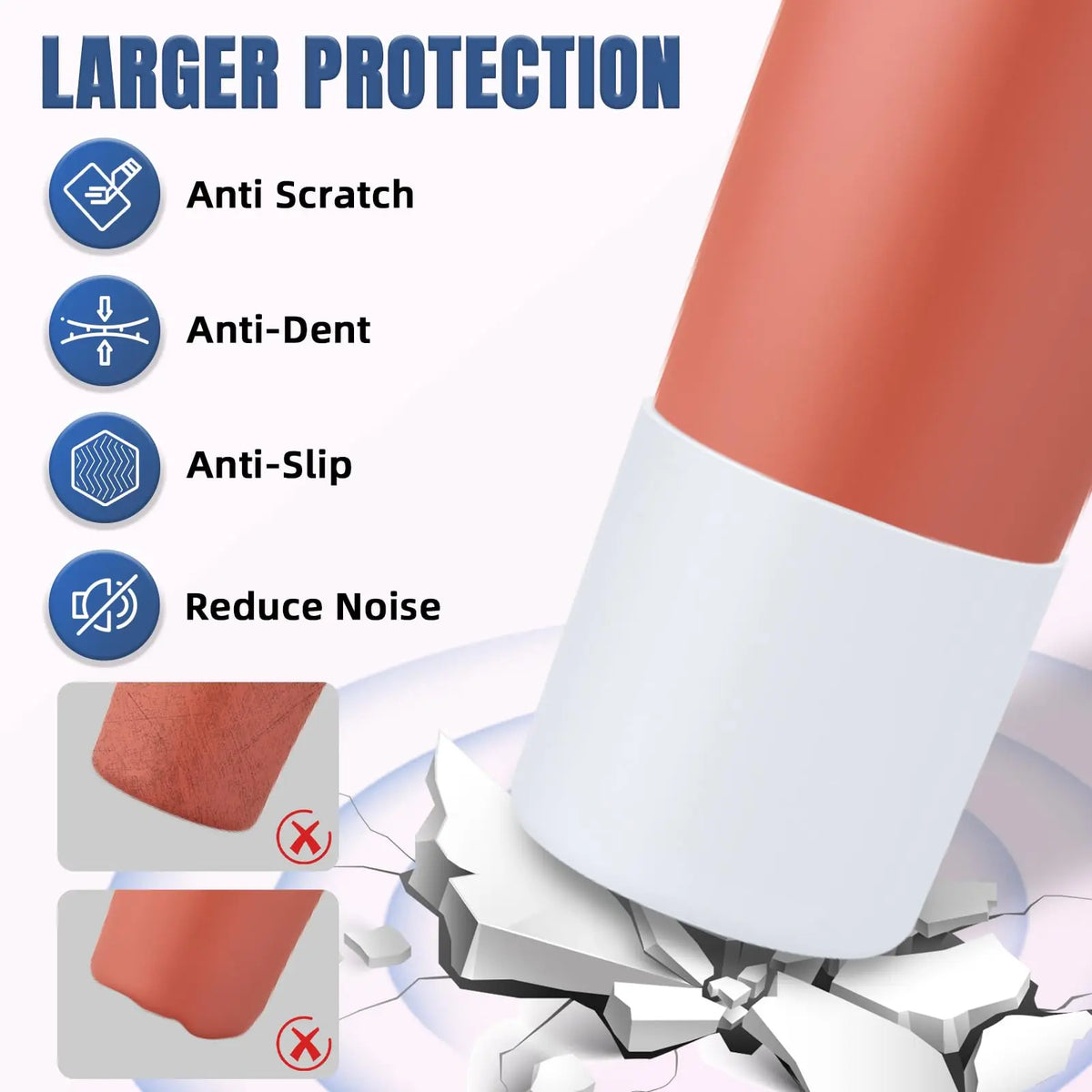 Silicone Protective Boot Sleeve for 30 oz (887 ml) & 40 oz (1.18 L) Tumbler Bottles, Anti-Slip Full-Bottom Cover