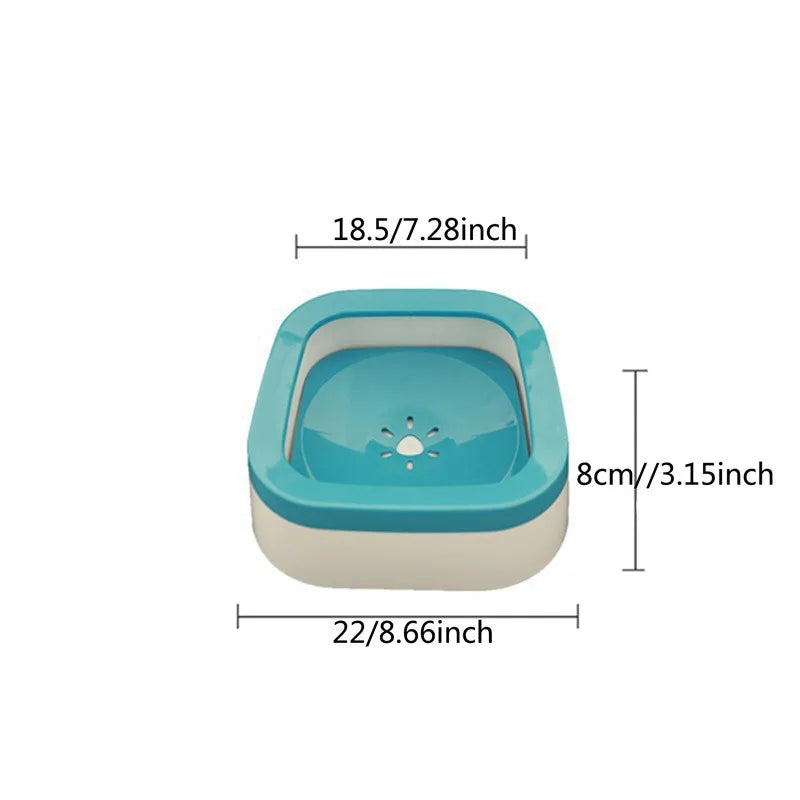 Anti-Splash Pet Water Bowl 1L (34 fl oz) Spill-Proof Dog and Cat Waterer Large Puppy Drinking Bowl