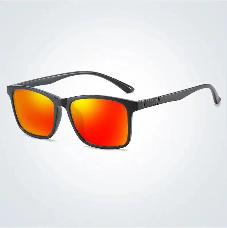 UV400 Cycling Sunglasses – Unisex Square TR-90 Frame Sport Sunglasses for Driving & Fishing