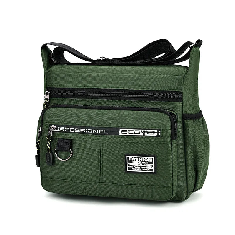 Men's Waterproof Crossbody Sling Bag - Business Casual Multi-Pocket Shoulder Bag, 27 x 8 x 22 cm (10.6 x 3.1 x 8.6 in), Adjustable Strap