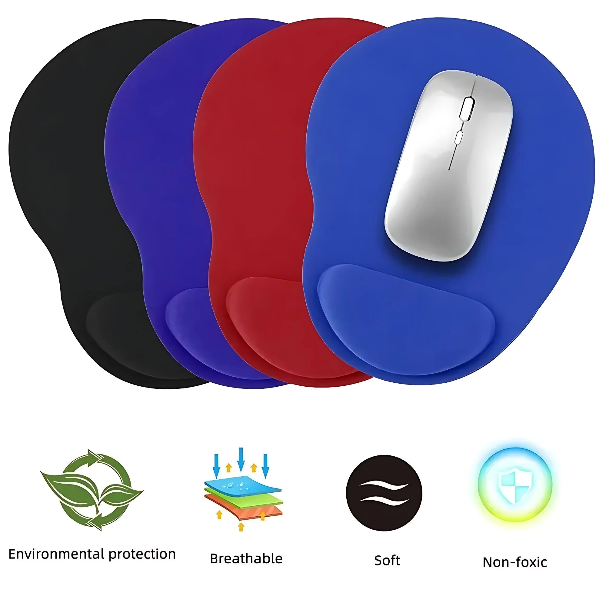 Ergonomic Wrist Rest Mouse Pad with Soft Wrist Support – Non-Slip Mousepad for PC & Laptop