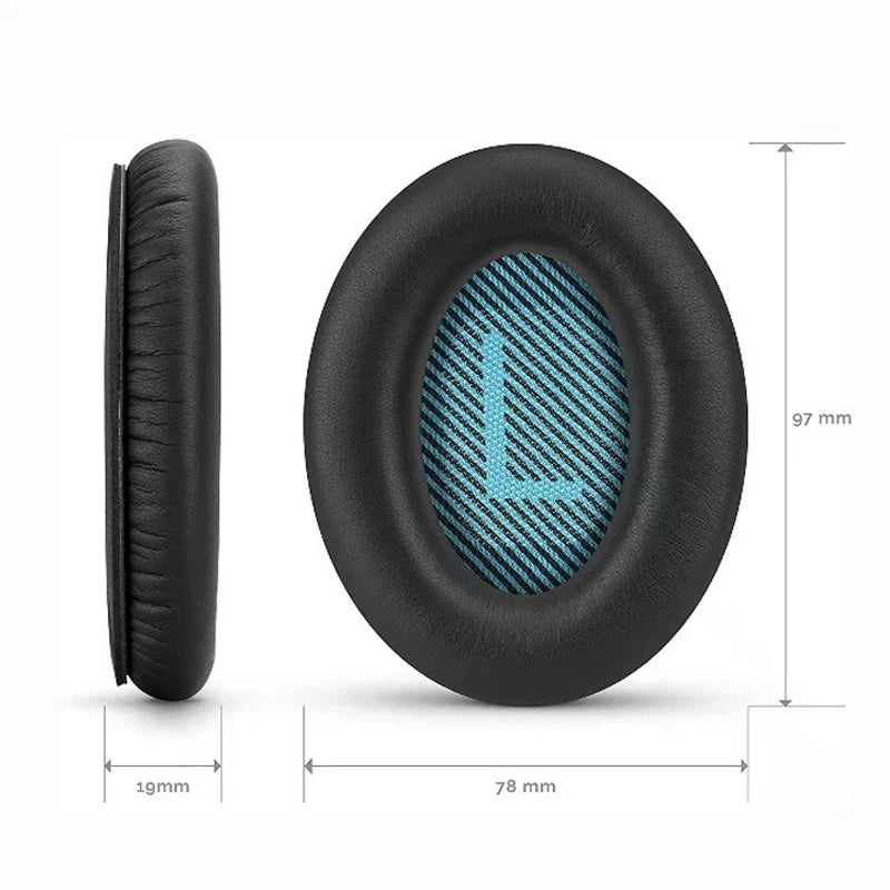 Replacement Ear Pads for Over-Ear Headphones - PU Leather Memory Foam Ear Cushions, 1 Pair