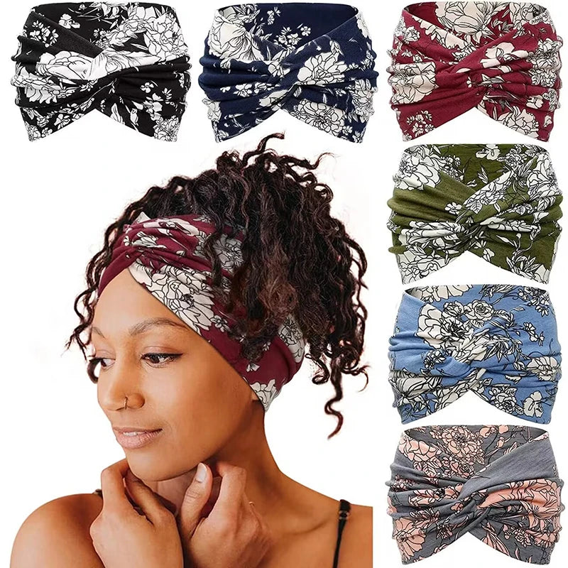 Extra Large Twisted Turban Headband for Women Wide Boho Yoga Workout Hair Band