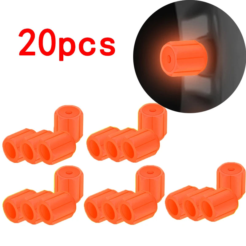 Luminous Tire Valve Caps - 6-Color LED Glowing Wheel Valve Caps for Car & Motorcycle (4/8/20-Pack)