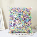 100-Pack Colorful Elastic Hair Loops Ponytail Holders – Nylon Hair Ties for Women & Girls Daily Wear