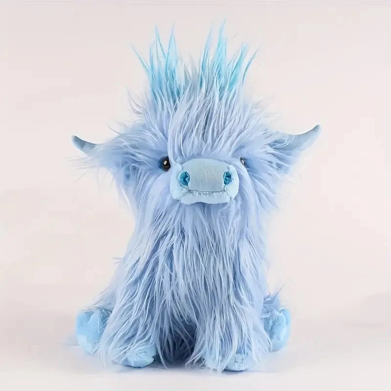 Highland Cow Plush Toy 12 in (30 cm) Soft Stuffed Animal for Kids & Adults - PP Cotton Filled, Multicolor