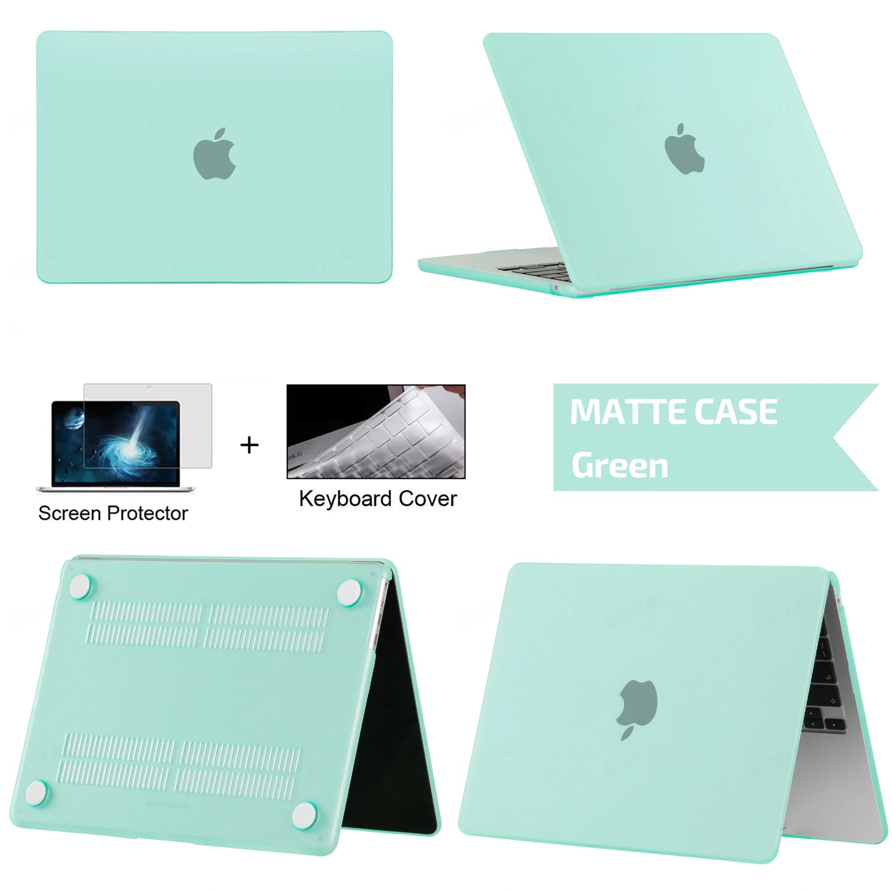 Hard Shell Protective Laptop Case for MacBook Air & Pro 13/13.6/14/16 Inch – PVC Snap-On Cover with Keyboard Cover & Screen Protector
