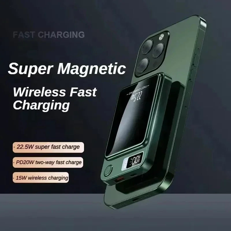 Magnetic Wireless Power Bank 200000mAh 22.5W Fast Charging Portable Charger with Digital Display for iOS & Android