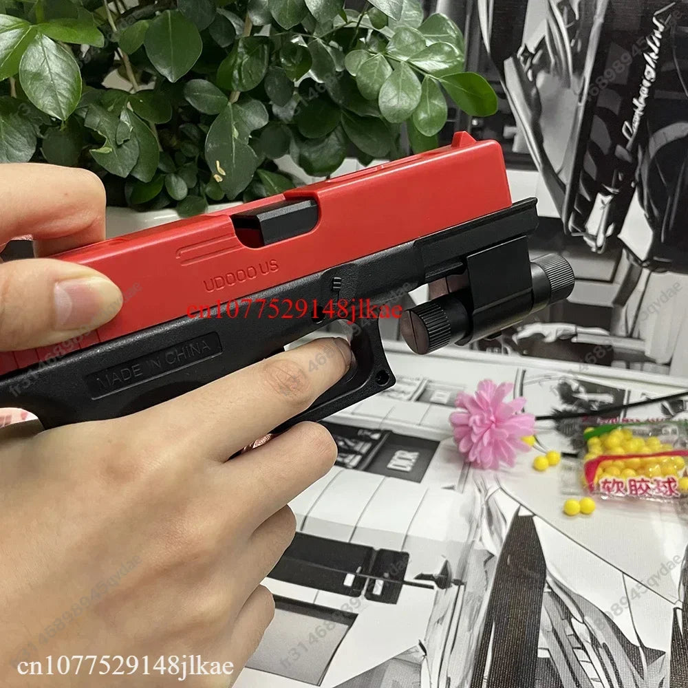 Soft Bullet Airsoft Pistol Toy with Manual Magazine & Laser – Outdoor CS Game Blaster for Teens & Adults
