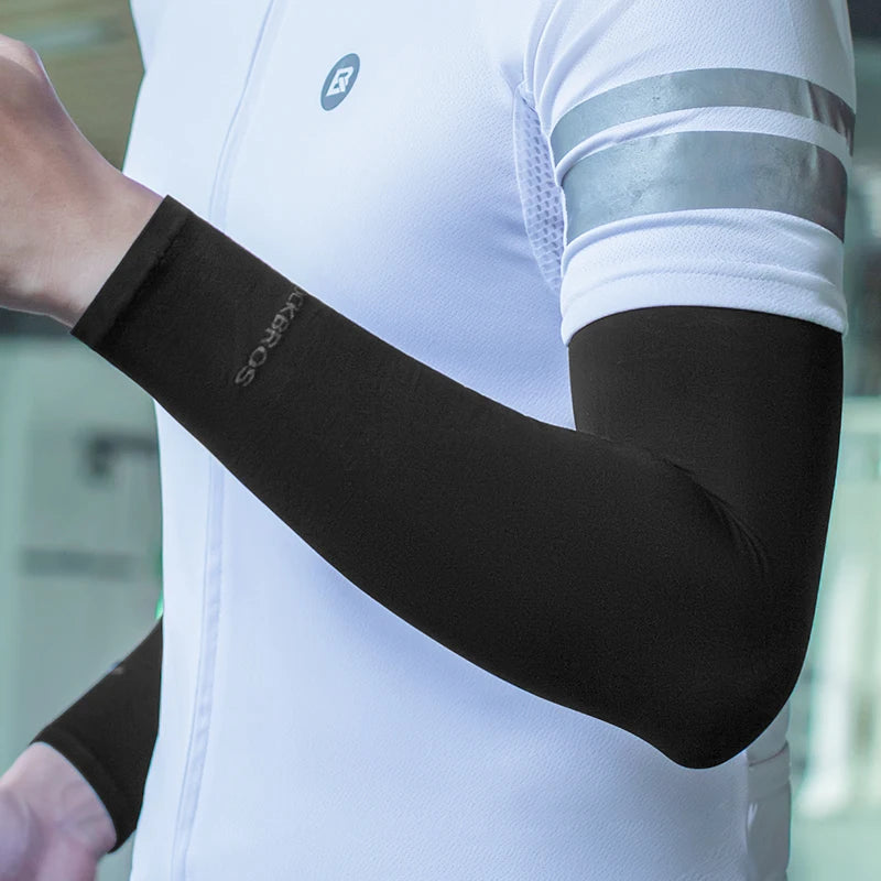 Ice Silk Cycling Arm Sleeves - Breathable UV Sun Protection for MTB and Road Bike