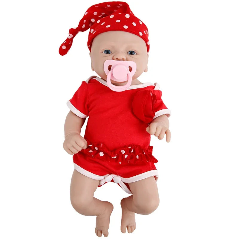 Full Silicone Reborn Baby Doll 14-15 Inch (35-38 cm) Realistic Newborn Lifelike Painted Collectible Gift