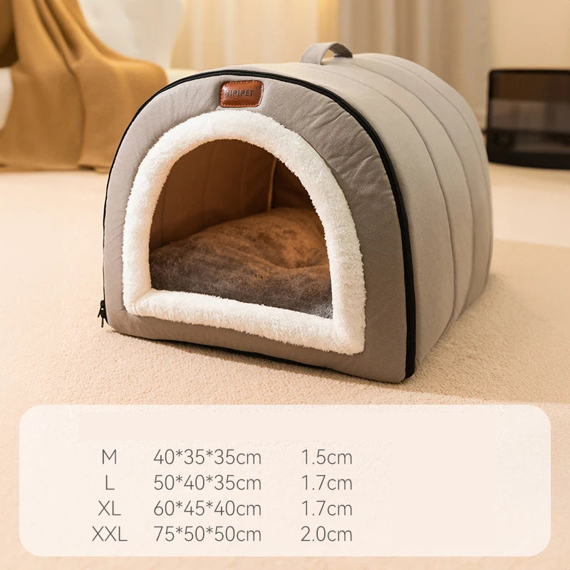 Self-Warming Pet Bed Cozy Cave Cat & Puppy House Indoor Sleeping Tent Nest for Small to Medium Dogs and Cats